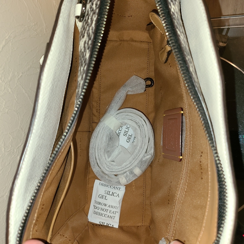 Coach Drew white snakeskin bag 67710 - Picture 4 of 7